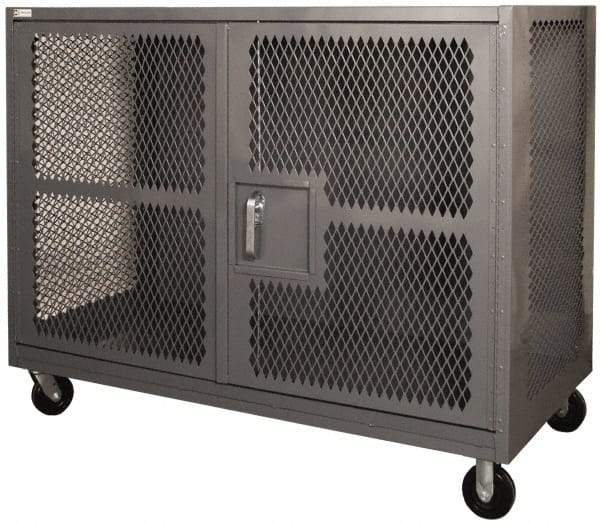 Durham - 2,000 Lb Capacity, Mesh Security Truck - 48" Long x 2" Wide x 56-7/16" High - Apex Tool & Supply