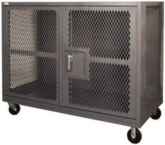 Durham - 2,000 Lb Capacity, Mesh Security Truck - 48" Long x 2" Wide x 56-7/16" High - Apex Tool & Supply