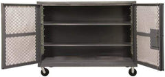 Durham - 2,000 Lb Capacity, 1 Shelf, Mesh Security Truck - 60" Long x 60-1/2" Wide x 56-7/16" High - Apex Tool & Supply