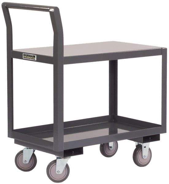 Durham - 1,200 Lb Capacity, 24" Wide x 48" Long x 36" High Standard Utility Cart - 2 Shelf, Steel - Apex Tool & Supply