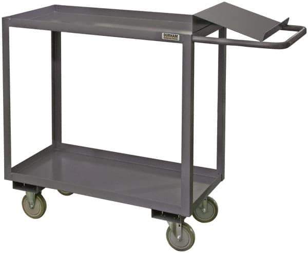 Durham - 1,200 Lb Capacity, 24" Wide x 48" Long x 37-5/8" High Order Picking Cart - 2 Shelf, Steel - Apex Tool & Supply