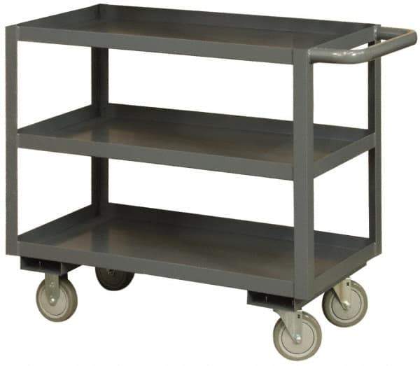 Durham - 1,200 Lb Capacity, 18" Wide x 36" Long x 37-5/8" High Heavy Duty Service Cart - 3 Shelf, Steel - Apex Tool & Supply