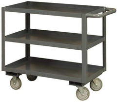 Durham - 1,200 Lb Capacity, 18" Wide x 36" Long x 37-5/8" High Heavy Duty Service Cart - 3 Shelf, Steel - Apex Tool & Supply