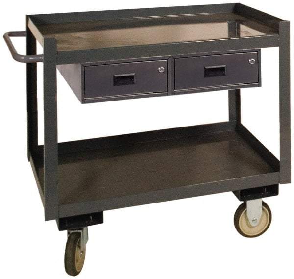 Durham - 1,200 Lb Capacity, 30" Wide x 36" Long x 37-5/8" High Standard Utility Cart - 2 Shelf, Steel - Apex Tool & Supply