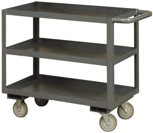 Durham - 3,000 Lb Capacity, 30" Wide x 60" Long x 40" High Heavy Duty Service Cart - 3 Shelf, Steel - Apex Tool & Supply