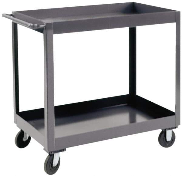 Durham - 1,200 Lb Capacity, 18" Wide x 30" Long x 37-5/8" High Heavy Duty Service Cart - 2 Shelf, Steel - Apex Tool & Supply