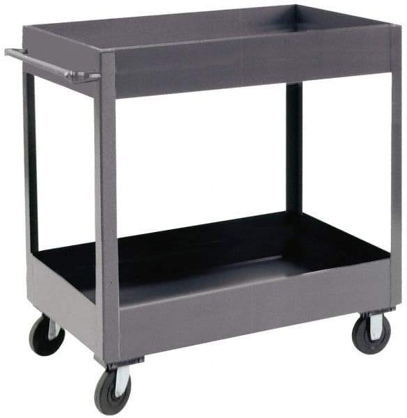 Durham - 1,200 Lb Capacity, 18" Wide x 36" Long x 37-5/8" High Heavy Duty Service Cart - 2 Shelf, Steel - Apex Tool & Supply