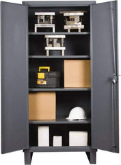 Durham - 4 Shelf Locking Storage Cabinet - Steel, 36" Wide x 18" Deep x 78" High - Apex Tool & Supply