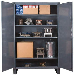 Durham - 4 Shelf Locking Storage Cabinet - Steel, 48" Wide x 18" Deep x 78" High - Apex Tool & Supply