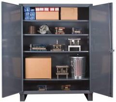 Durham - 4 Shelf Locking Storage Cabinet - Steel, 60" Wide x 24" Deep x 78" High - Apex Tool & Supply
