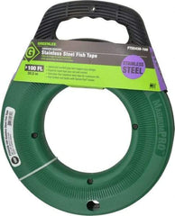 Greenlee - 100 Ft. Long x 1/8 Inch Wide, 0.045 Inch Thick, Stainless Steel Fish Tape - 400 Lb. Pulling Strength, Includes Case - Apex Tool & Supply