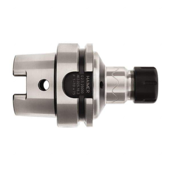 HAIMER - 1/8" to 5/8" Capacity, 6.3" Projection, HSK63A Hollow Taper, ER25 Collet Chuck - 0.0001" TIR - Exact Industrial Supply