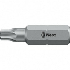 Wera - 1/4" Drive T1 Torx Screwdriver Bit - 1" OAL, Insert Bit - Apex Tool & Supply