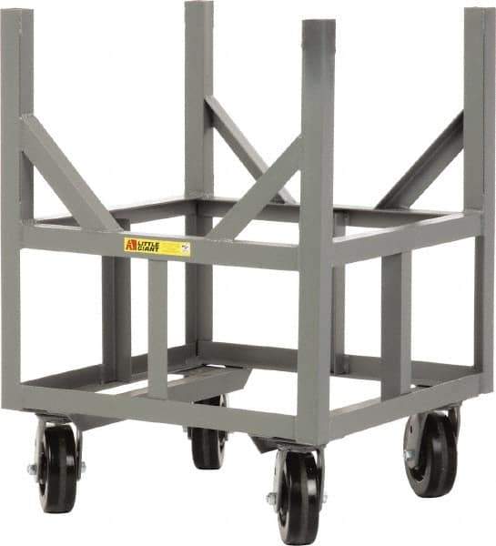 Little Giant - 3,000 Lb Capacity Steel Ergonomic Bar Cradle Truck - Steel Deck, 24" OAW, 24" Platform Length, Phenolic Casters - Apex Tool & Supply