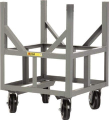 Little Giant - 3,000 Lb Capacity Steel Ergonomic Bar Cradle Truck - Steel Deck, 24" OAW, 24" Platform Length, Phenolic Casters - Apex Tool & Supply