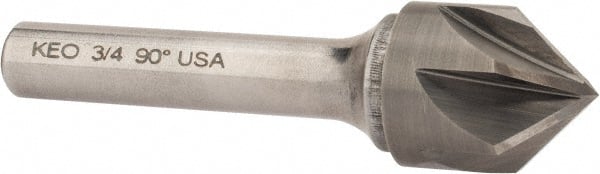 Keo - 3/4" Head Diam, 3/8" Shank Diam, 6 Flute 90° Solid Carbide Countersink - Apex Tool & Supply