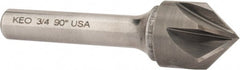 Keo - 3/4" Head Diam, 3/8" Shank Diam, 6 Flute 90° Solid Carbide Countersink - Apex Tool & Supply