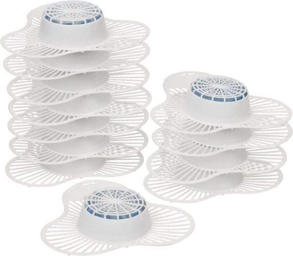 Fresh Products - Plastic, Urinal Screen with Block - White Screen with Blue Block, Cherry Scent Scent - Apex Tool & Supply