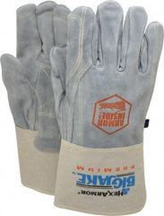 HexArmor - Size XL (10), ANSI Cut Lvl A7, Puncture Lvl 5, Cowhide Cut & Puncture Resistant Gloves - SuperFabric Lining, Safety Cuff, Gray, Paired - Apex Tool & Supply