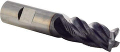 Iscar - 3/4" Diam, 1-1/2" LOC, 4 Flute Solid Carbide Roughing & Finishing Corner Chamfer End Mill - TiAlN Finish, 4" OAL, 3/4" Shank Diam, Weldon Shank, 38° Helix, Non-Centercutting - Apex Tool & Supply