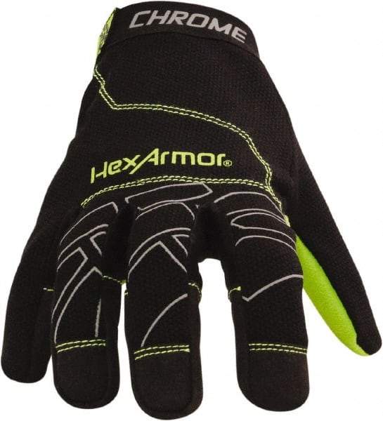 HexArmor - Size L (9), ANSI Cut Lvl A8, Puncture Lvl 2, Synthetic Leather Cut & Puncture Resistant Gloves - Hook & Loop Cuff, Black/Gray, Paired - Apex Tool & Supply