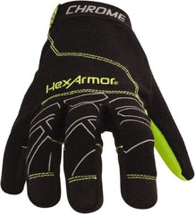 HexArmor - Size L (9), ANSI Cut Lvl A8, Puncture Lvl 2, Synthetic Leather Cut & Puncture Resistant Gloves - Hook & Loop Cuff, Black/Gray, Paired - Apex Tool & Supply