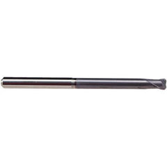 Emuge - 6mm Diam, 6mm LOC, 2 Flute Solid Carbide Roughing & Finishing End Mill - TiAlN Finish, 80mm OAL, 6mm Shank Diam, Cylindrical Shank, 30° Helix, Extra Long Length - Apex Tool & Supply