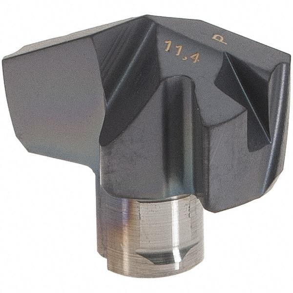 Iscar - Series ICP, 0.449" Diam Grade IC908 140° Replaceable Drill Tip - Carbide, TiAlN Finish, 11 Seat Size, Through Coolant - Apex Tool & Supply