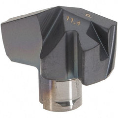 Iscar - Series ICP, 0.449" Diam Grade IC908 140° Replaceable Drill Tip - Carbide, TiAlN Finish, 11 Seat Size, Through Coolant - Apex Tool & Supply