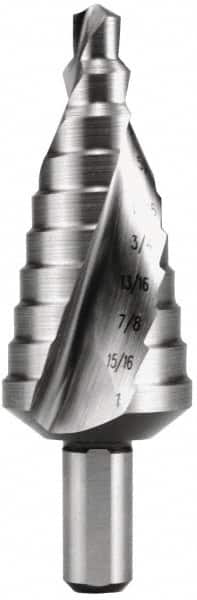 Hertel - 9 Hole Sizes, 13/32 to 1" Hole Diam High Speed Steel Step Drill Bit - Apex Tool & Supply