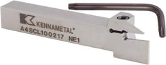 Kennametal - A4SC, Left Hand Cut, 27mm Max Workpc Diam, A4 G0150.. Insert, Indexable Cutoff Toolholder - 13.5mm Max Depth of Cut, 12mm Shank Width, 12mm Shank Height, 125mm OAL - Apex Tool & Supply