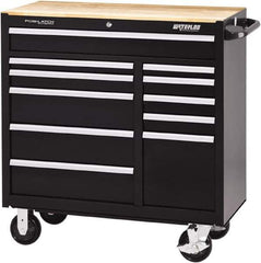 Waterloo - 11 Drawer 3,500 Lb Capacity Steel Tool Roller Cabinet - 41-1/4" Wide x 42-1/4" High x 18" Deep, Ball Bearing Drawer Slides, Black - Apex Tool & Supply