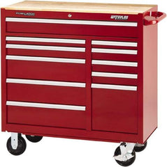 Waterloo - 11 Drawer 3,500 Lb Capacity Steel Tool Roller Cabinet - 41-1/4" Wide x 42-1/4" High x 18" Deep, Ball Bearing Drawer Slides, Red - Apex Tool & Supply