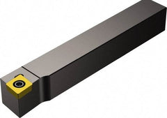 Sandvik Coromant - QS-SCLC, Right Hand Cut, -5° Lead Angle, 16mm Shank Height x 16mm Shank Width, Neutral Rake Indexable Turning Toolholder - 70mm OAL, CCMT 09 T3 08 Insert Compatibility, Series CoroTurn 107 - Apex Tool & Supply