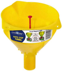 Funnel King - 16 oz Capacity Polypropylene Funnel - 5" Mouth OD, 1" Tip OD, 1-1/4" Straight Spout, Yellow - Apex Tool & Supply