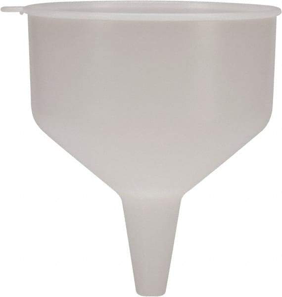 Funnel King - 144 oz Capacity Polyethylene Funnel - 9" Mouth OD, 1-1/8" Tip OD, 3-1/2" Straight Spout, Natural - Apex Tool & Supply