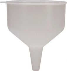 Funnel King - 144 oz Capacity Polyethylene Funnel - 9" Mouth OD, 1-1/8" Tip OD, 3-1/2" Straight Spout, Natural - Apex Tool & Supply
