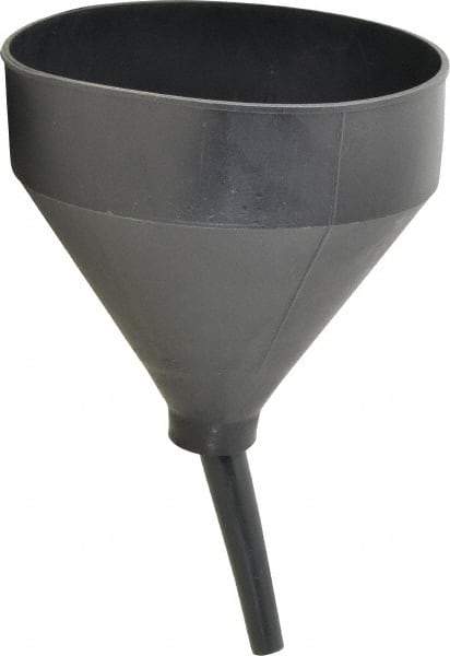 Funnel King - 3 Qt Capacity Polyethylene Funnel - 7-1/2" Mouth OD, 5/8" Tip OD, 4-7/16" Swivel Spout, Gray - Apex Tool & Supply