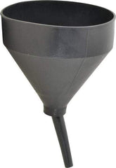 Funnel King - 3 Qt Capacity Polyethylene Funnel - 7-1/2" Mouth OD, 5/8" Tip OD, 4-7/16" Swivel Spout, Gray - Apex Tool & Supply