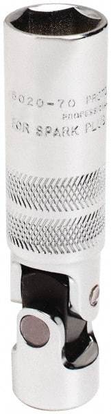 Proto - 5/8", 3/8" Drive, Spark Plug Hand Socket - 6 Points, 3-13/32" OAL, Alloy Steel, Chrome Finish - Apex Tool & Supply