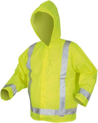 MCR Safety - Size 2XL, Lime, Rain Jacket - Attached Hood - Apex Tool & Supply