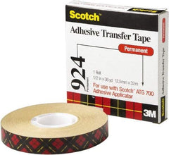 3M - 60 Yds. Long x 2" Wide, Medium Strength Acrylic Adhesive Transfer Tape - 2 mil Thick - Apex Tool & Supply