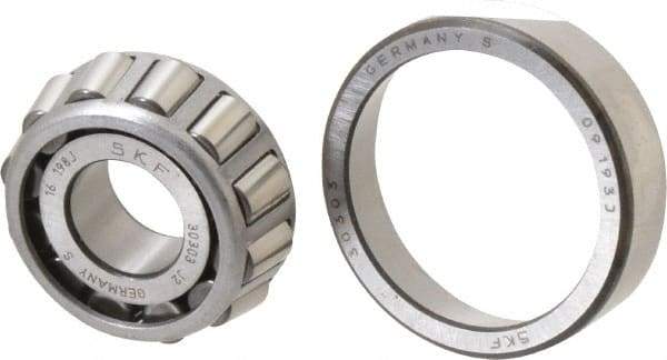 SKF - 17mm Bore Diam, 47mm OD, 15.25mm Wide, Tapered Roller Bearing - 28,100 N Dynamic Load Capacity, 25,000 N Static Load Capacity - Apex Tool & Supply