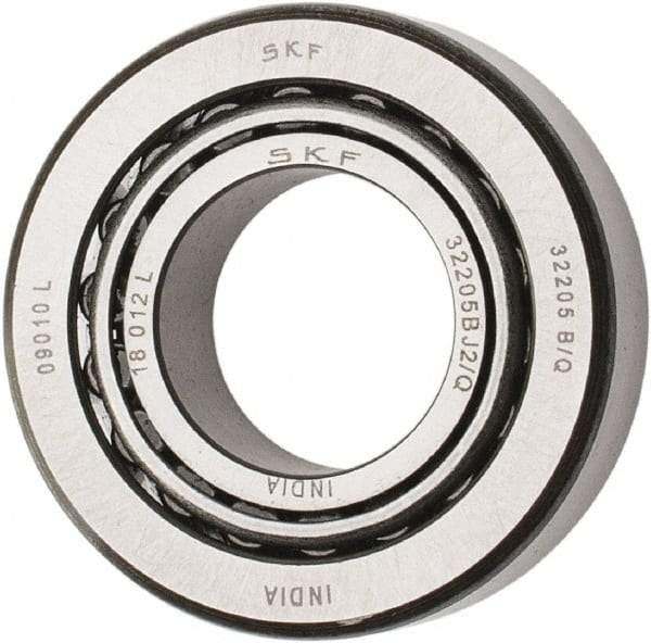 SKF - 25mm Bore Diam, 52mm OD, 19.25mm Wide, Tapered Roller Bearing - 35,800 N Dynamic Load Capacity, 44,000 N Static Load Capacity - Apex Tool & Supply