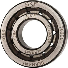 SKF - 15mm Bore Diam, 35mm Outside Diam, 11mm Wide Cylindrical Roller Bearing - 12,500 N Dynamic Capacity, 10,200 Lbs. Static Capacity - Apex Tool & Supply