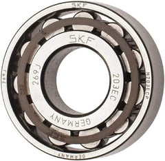 SKF - 17mm Bore Diam, 40mm Outside Diam, 12mm Wide Cylindrical Roller Bearing - 17,200 N Dynamic Capacity, 14,300 Lbs. Static Capacity - Apex Tool & Supply