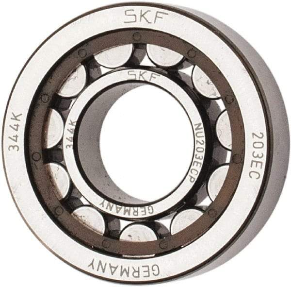 SKF - 17mm Bore Diam, 40mm Outside Diam, 12mm Wide Cylindrical Roller Bearing - 17,200 N Dynamic Capacity, 14,300 Lbs. Static Capacity - Apex Tool & Supply