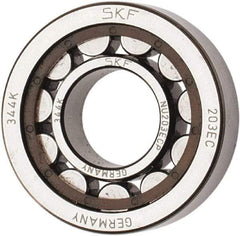 SKF - 17mm Bore Diam, 40mm Outside Diam, 12mm Wide Cylindrical Roller Bearing - 17,200 N Dynamic Capacity, 14,300 Lbs. Static Capacity - Apex Tool & Supply