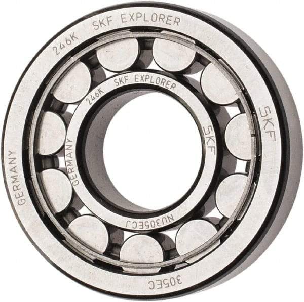 SKF - 25mm Bore Diam, 62mm Outside Diam, 17mm Wide Cylindrical Roller Bearing - 40,200 N Dynamic Capacity, 36,500 Lbs. Static Capacity - Apex Tool & Supply