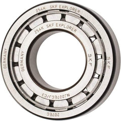 SKF - 35mm Bore Diam, 72mm Outside Diam, 17mm Wide Cylindrical Roller Bearing - 48,400 N Dynamic Capacity, 48,000 Lbs. Static Capacity - Apex Tool & Supply